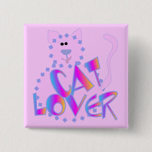 Rosa Katzen-Liebhaber-T-Shirts und Geschenke Button (Vorderseite)