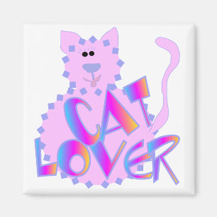Rosa Katzen-Liebhaber-T-Shirts und Geschenke Magnet