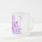 Rosa Katzen-Liebhaber-T-Shirts und Geschenke Mattglastasse (VorderseiteRechts)