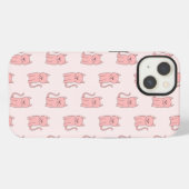 Rosa Katzen. Muster iPhone Hülle (Rückseite (Horizontal))