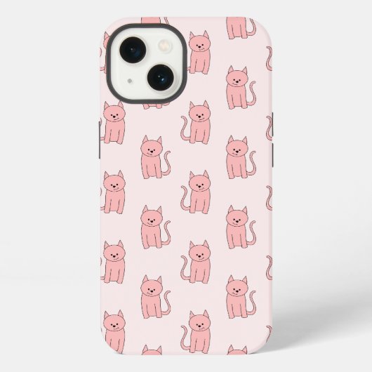 Rosa Katzen. Muster iPhone Hülle (Rückseite)