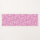 Rosa Katzen-Muster Yogamatte (Vorderseite (Horizontal))