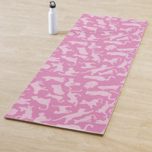 Rosa Katzen-Muster Yogamatte