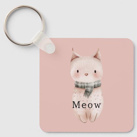 Rosa Katzen Schlüsselanhänger (Vorderseite)
