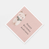 Rosa Katzen Serviette (Ecke)