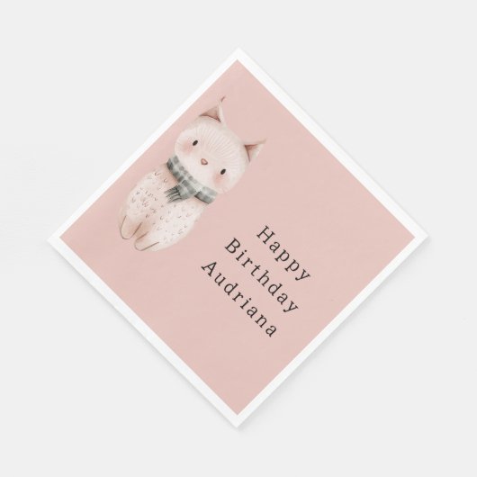 Rosa Katzen Serviette (Ecke)