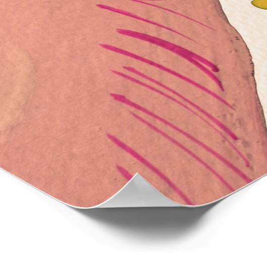 Rosa Katzen und Äste Bester Papa Poster (Ecke)