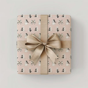 Rosa Katzen und Gespenster Halloween Geschenkpapier