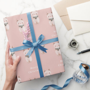 Rosa Katzen Weihnachten Geschenkpapier