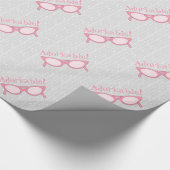 Rosa Katzenaugen-Gläser - personifizieren Sie es Geschenkpapier (Ecke)