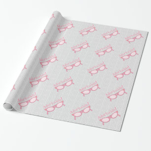 Rosa Katzenaugenbrille - Personalisieren Sie sie Geschenkpapier
