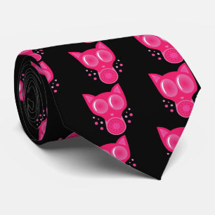 Rosa Katzengasmaske Krawatte