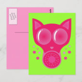 Rosa Katzengasmaske Postkarte (Vorne/Hinten)