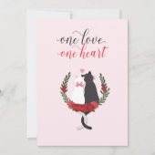 Rosa Katzenherz Valentinstag Feiertagskarte (Vorderseite)