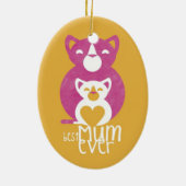 Rosa Katzenmamma Keramikornament (Hinten)