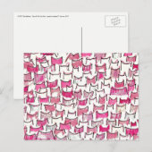 Rosa Katzenohren Postkarte (Vorne/Hinten)