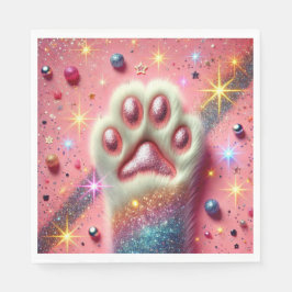 Rosa Katzenpferd Glitzer Servietten! Serviette