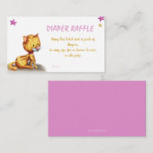 Rosa Katzentaucher-Raffel Begleitkarte (Vorne/Hinten)