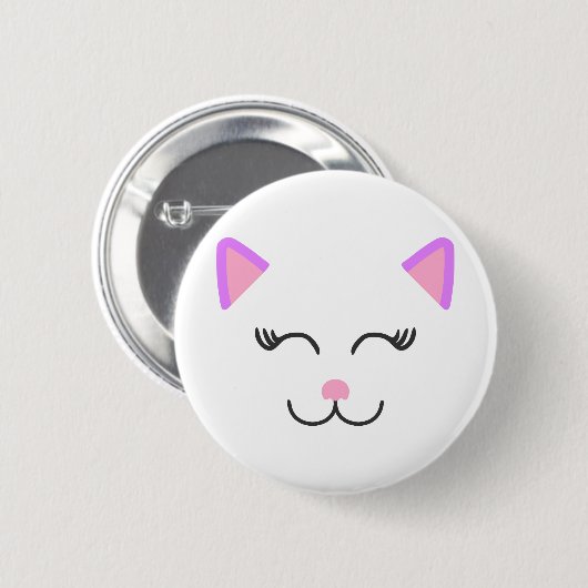 Rosa Kätzin Button (Vorne & Hinten)