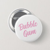Rosa Kaugummi einfache Typografie Lustig Whimsical Button (Vorne & Hinten)