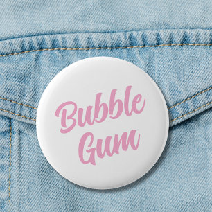 Rosa Kaugummi einfache Typografie Lustig Whimsical Button