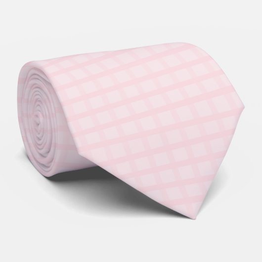 Rosa Kaugummi- und Lavendel-Schamrot-Gingham-Muste Krawatte (Gerollt)