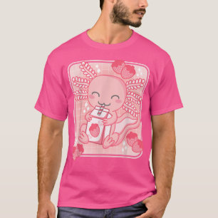 Rosa Kawaii Ästhetik Aolotl Japanische Erdbeere M T-Shirt