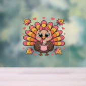 Rosa Kawaii Erntedank Truthühner Klassischer T - S Acrylschild (Neutral)