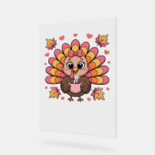 Rosa Kawaii Erntedank Truthühner Klassischer T - S Acrylschild (Winkel)