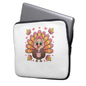 Rosa Kawaii Erntedank Truthühner Klassischer T - S Laptopschutzhülle (Vorderseite Links)