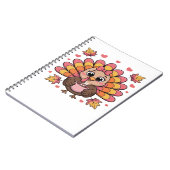 Rosa Kawaii Erntedank Truthühner Klassischer T - S Notizblock (Linke Seite)