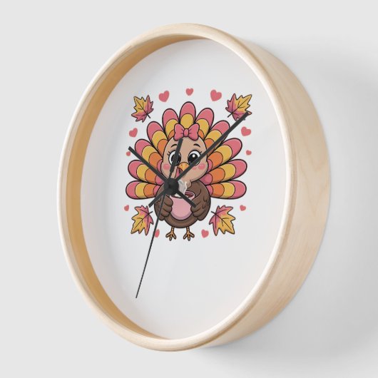 Rosa Kawaii Erntedank Truthühner Klassischer T - S Uhr (Winkel)