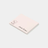 Rosa Kawaii-Katze Personalisierter Text Post-it Klebezettel (angewinkelt)