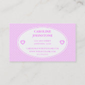 Rosa Kawaii Kuchen-Bäckerei-Kuchen-Visitenkarte Visitenkarte (Rückseite)