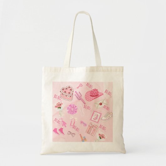 Rosa Kawaii Mädchen-Tasche. Tragetasche (Vorne)
