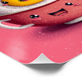 Rosa Kawaii Sushi Fest Poster (Ecke)