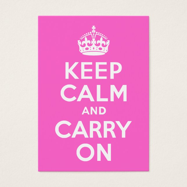 Rosa Keep Calm and Carry On (Vorderseite)