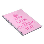 Rosa Keep Calm Notizbuch | Personalisierter Text Notizblock (Rechte Seite)