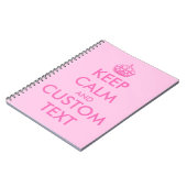 Rosa Keep Calm Notizbuch | Personalisierter Text Notizblock (Linke Seite)