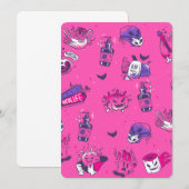 Rosa Keime halloween Einladung (Vorne/Hinten)