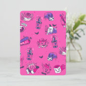 Rosa Keime halloween Einladung (Stehend Vorderseite)