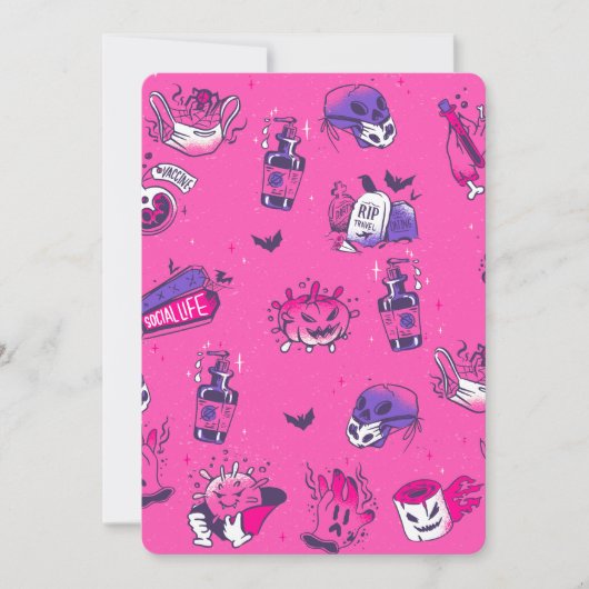 Rosa Keime halloween Einladung (Vorderseite)