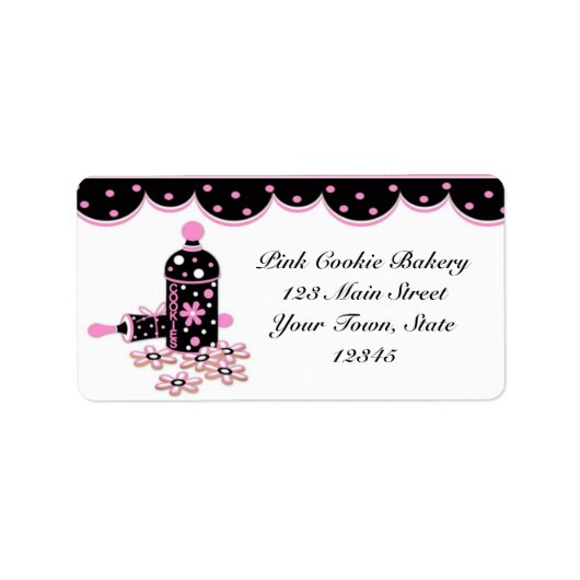 Rosa Kekse, Bäckerei-Etikett Adressaufkleber (Vorne)