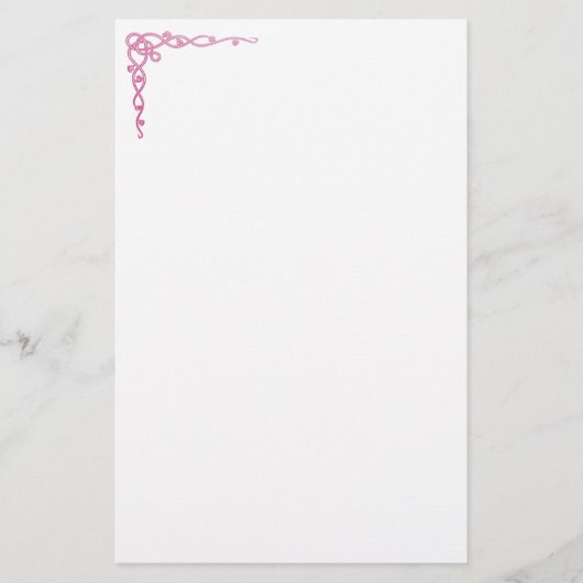 Rosa keltische Wirbel Briefpapier (Vorderseite)
