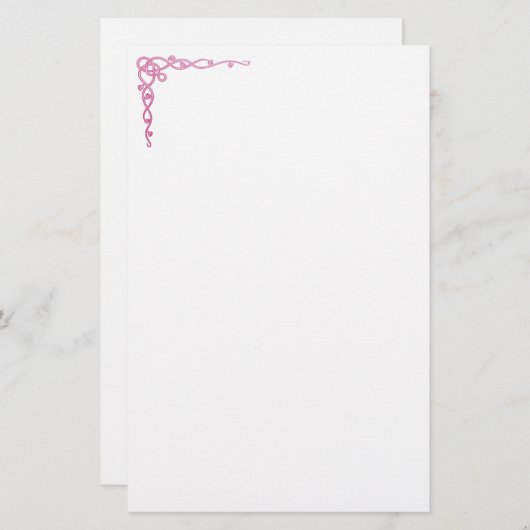 Rosa keltische Wirbel Briefpapier (Vorne/Hinten)