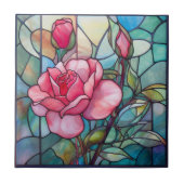 Rosa Keramik aus gefestigtem Glas Fliese (Vorderseite)