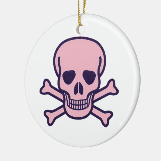 Rosa Keramik mit weißer, runder Skulptur Keramik Ornament (Links)