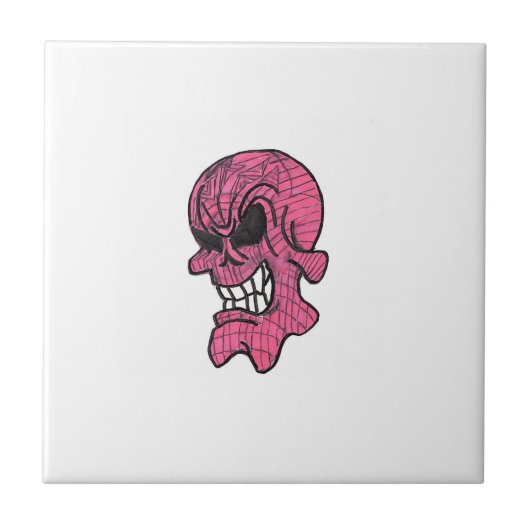 Rosa Keramik Tile Fliese (Vorderseite)