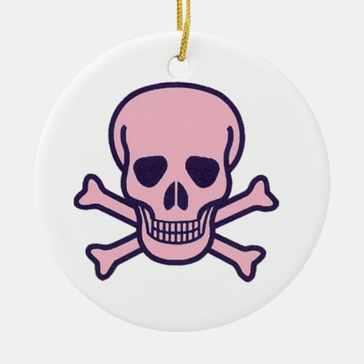 Rosa Keramik, weiß, rund 2 Seiten Keramik Ornament (Vorne)