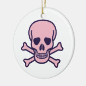 Rosa Keramik, weiß, rund 2 Seiten Keramik Ornament (Links)